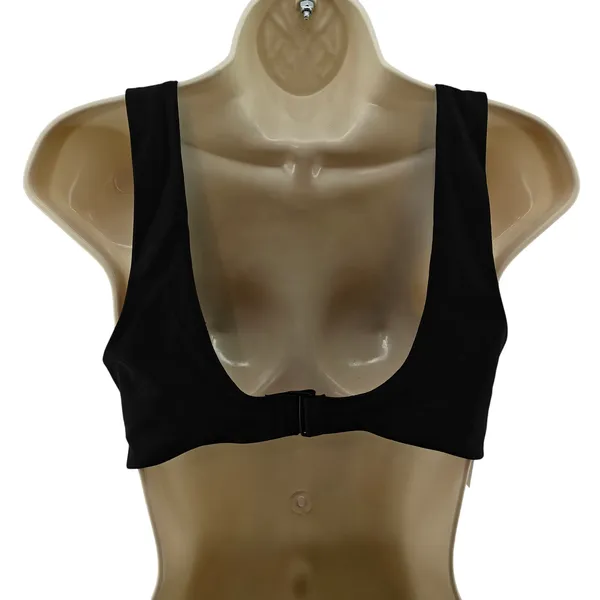 Aerie Black Lace Up Accented Scoop Bikini Bathing Suit Top Large - Image 4