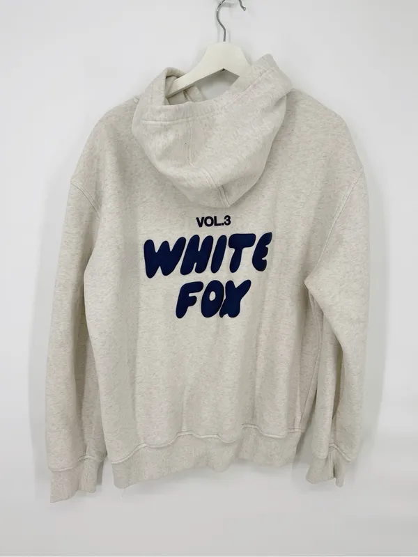 White Fox Vol.3 Oversized Hoodie Heather Gray Size S/M - Image 3
