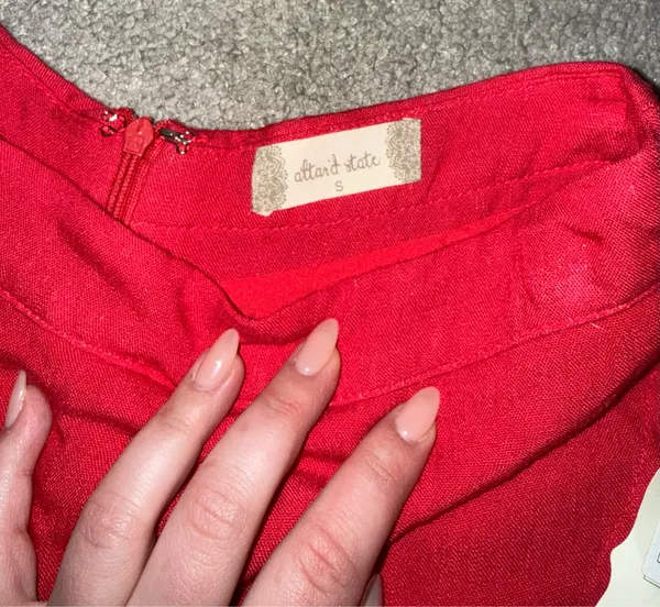 NWT Altar’d State Red Skort Size Small Zip Back - Image 2
