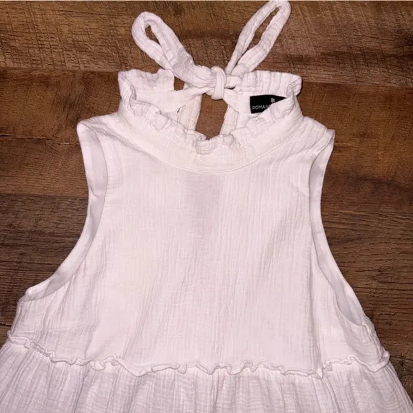 Tuckernuck Pomander Place Morgan Lightweight Gauze Ruffle Neckline Bow Dress - Image 8