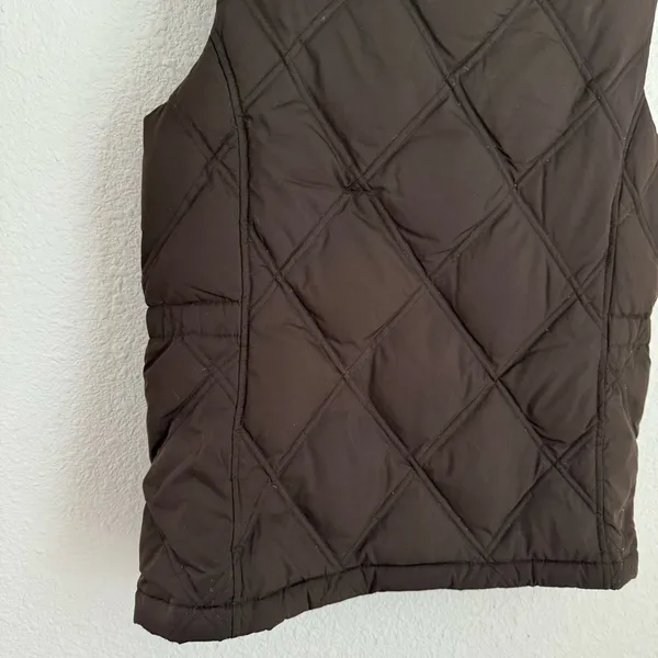 Land’s End Espresso Brown Quilted Puffer Vest Jacket Zip Up Women’s Size XS 2 4 - Image 9