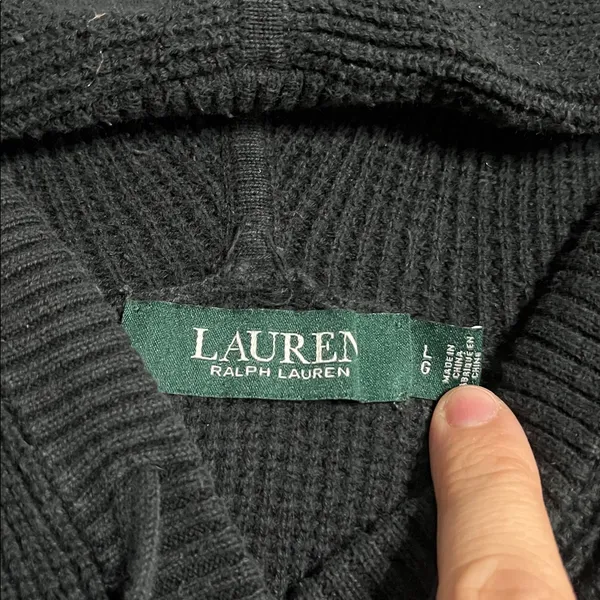 Ralph Lauren Black Knit Hoodie - Image 2