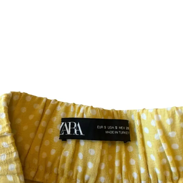 Zara Yellow Polka Dot Palazzo Pants - Image 8