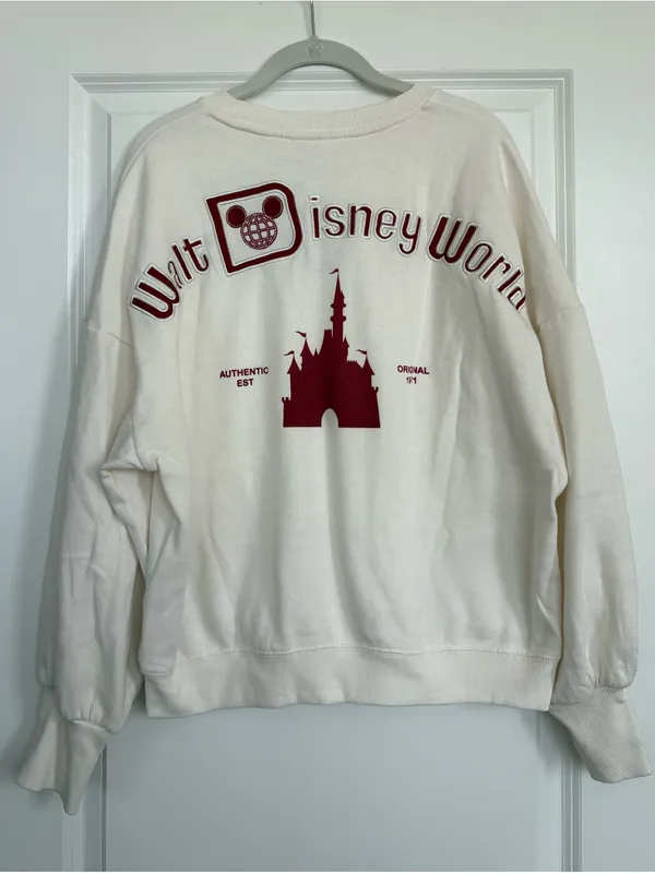Walt Disney World Parks Holiday Embroidered Cream Pullover Crewneck Size Large - Image 4