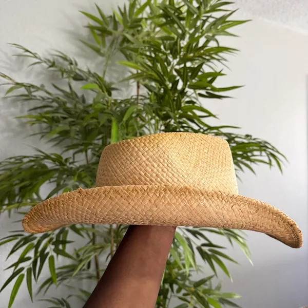 Western Turquoise Boho Cowboy Cowgirl Straw Hat Cap Festival Rave Coachella Fairy Rodeo Rancher Farm - Image 2