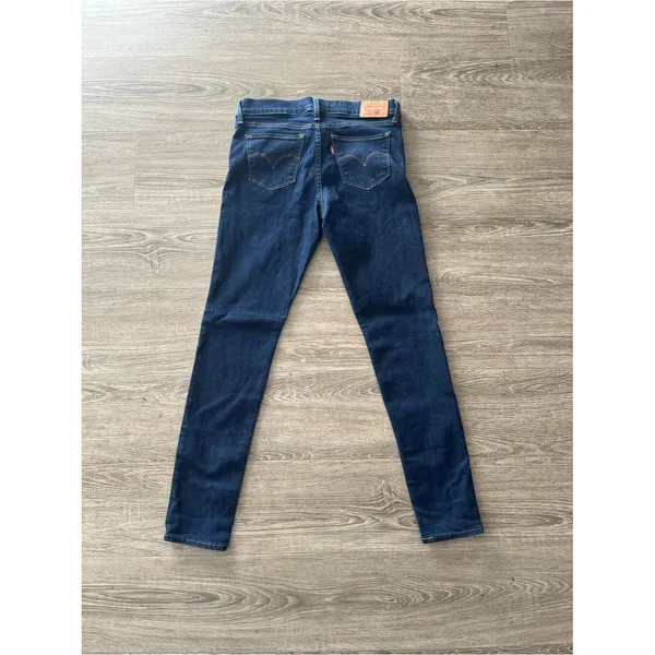 Levi’s 711 Skinny Jeans Womens 28 Dark Wash Mid Rise Stretch Denim Indigo Blue - Image 9