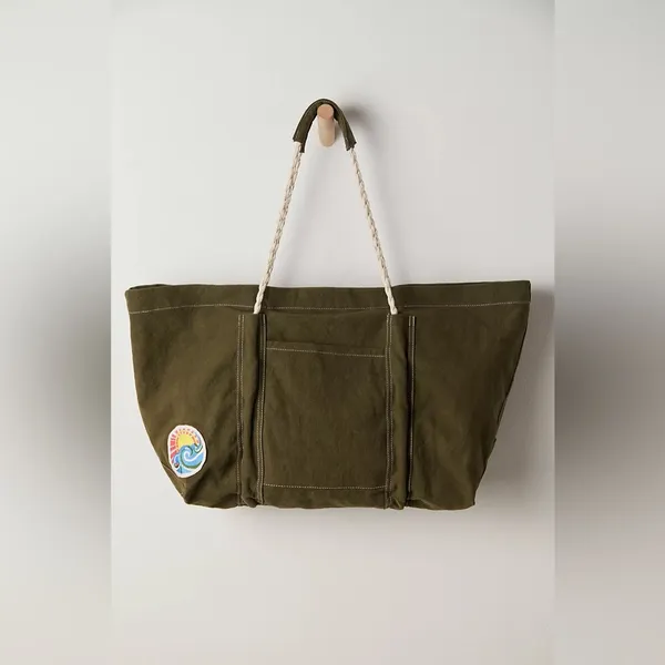 NWT Free People Been There Badge Tote Bag In Color Sea Serpent - Image 5