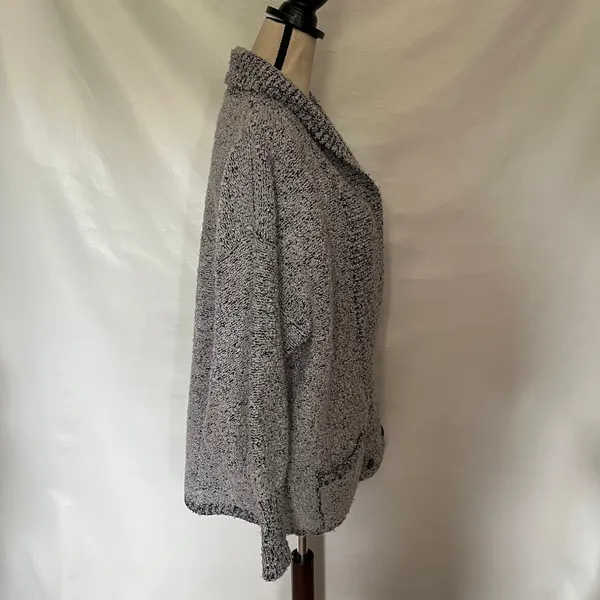Vtg Y2K Side Effects Marled Cardigan Womens Sweater Sz M Chunky Knit Grandpa - Image 4