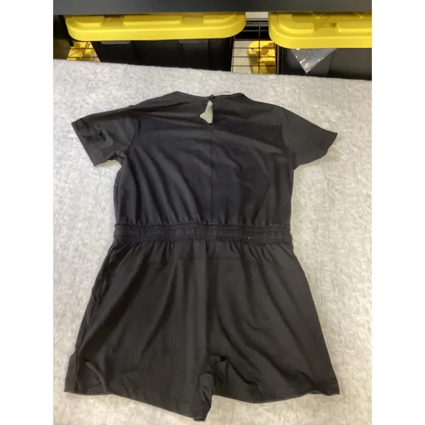 Members Mark Favorite Soft Romper Women Medium Black Short Sleeve Activewear NWT - Image 3