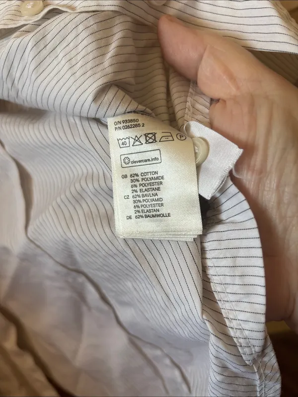 H & M White Striped Button-Up Shirt 10 - Image 4