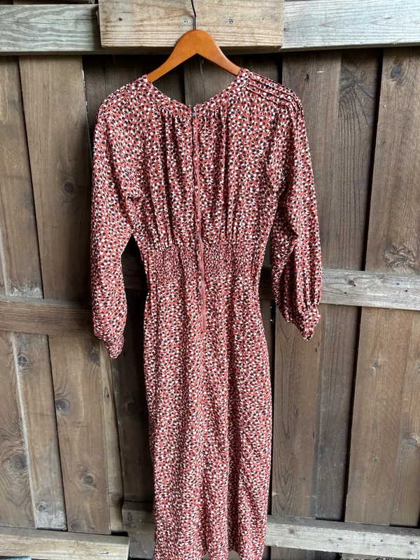 Bb Dakota Burnt Orange Speckled Boho Fall Maxi Dress - Image 4