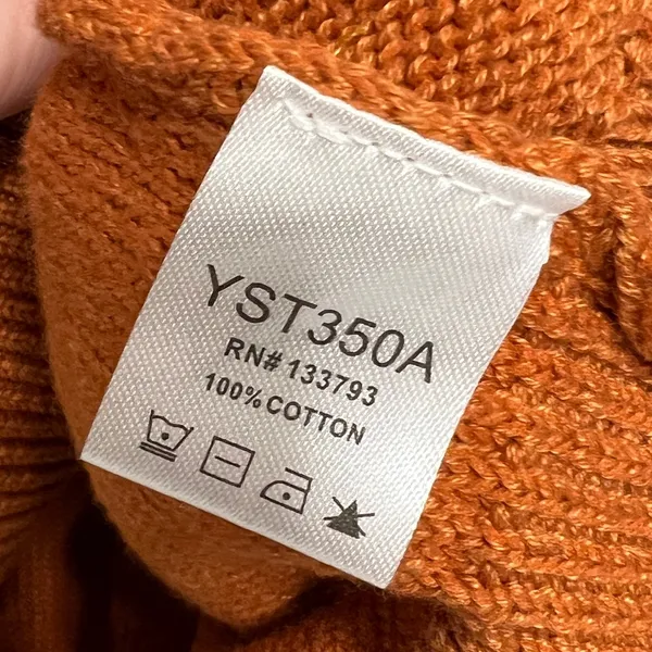 Pol Colorblock Boho V-Neck Knit Sweater Slouchy Pullover Rust Orange Size Small - Image 7