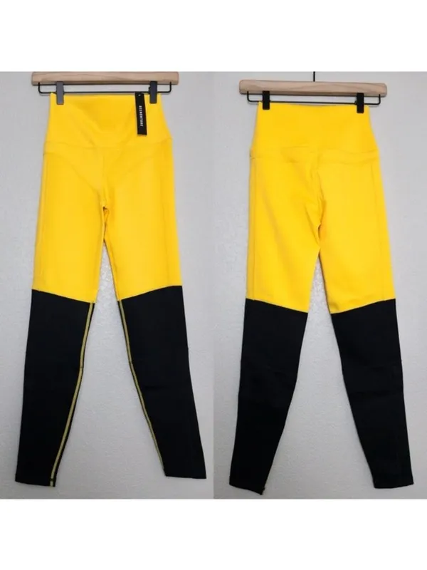 BUNDLE [SET] NWT Secnd Nture Cut Out Sports Bra XS Yellow Black Classic Legging - Image 5