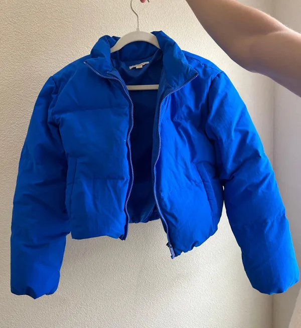 Shop  Blue Puffer Jacket - Image 2