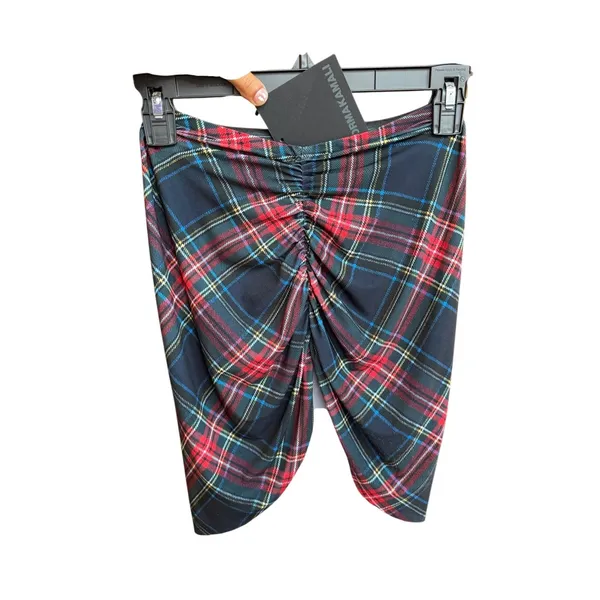 Normal Kamali‎ Tartan Side Drape Cover Up Skirt Size XS KK422XPL030606 Plaid - Image 7