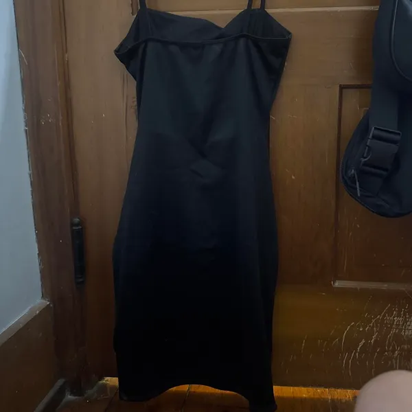 windsor black satin mini homecoming dress, worn once - Image 2
