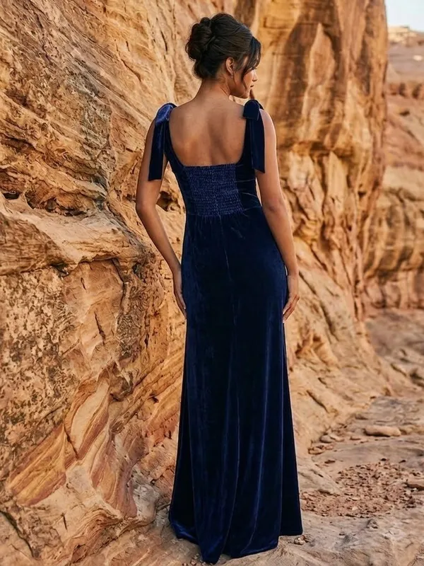 NWT Reformation Westerly in Danube Blue Velvet Maxi Tank Dress 0 $398 - Image 2