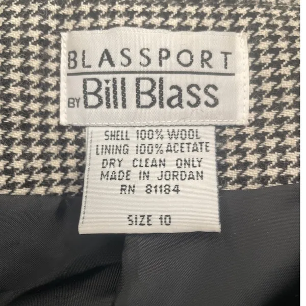 Vintage Bill Blass Blassport Women Blazer‎ 10 Houndstooth Tailored Career Jacket - Image 8