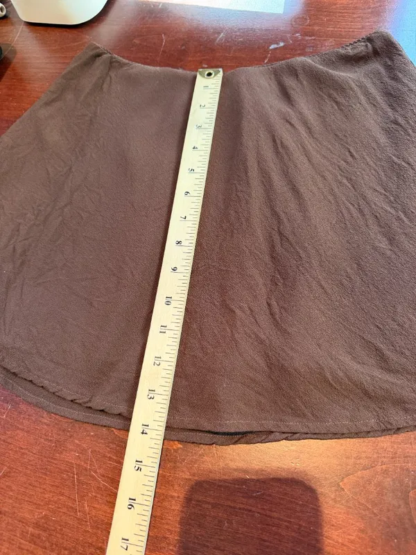 American Eagle Viscose Chocolate Brown Mini Skirt Size Small - Image 8
