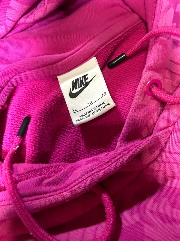 Nike Women’s Pink Hoodie Spellout Logo size XL - Image 4
