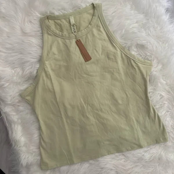 Skims Cotton Jersey High Neck Tank Pistachio Size 4X - Image 2
