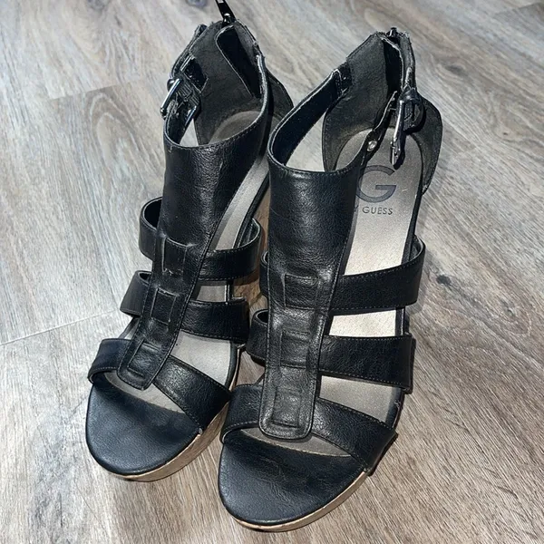 G by Guess Caged Wedge Sand Size 10 Medium - Image 2