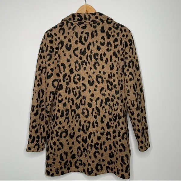 Rachel Zoe Leopard Wool Blend Two Button Cardigan Size Small - Image 6