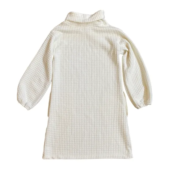 Max‎ Studio Women's Waffle Knit Cowl Neck Casual Dress Ivory XS - New - Image 2