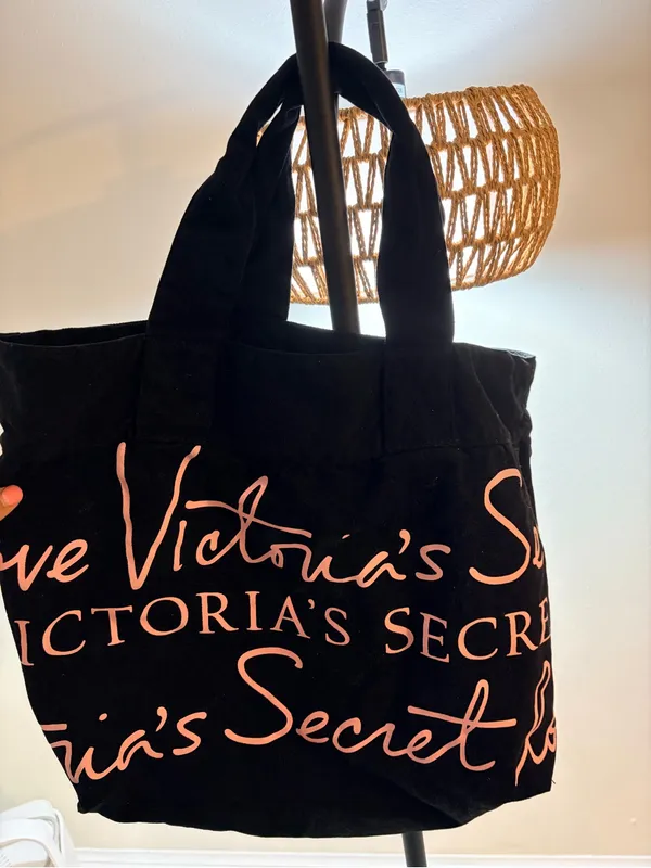PINK Victoria's Secret Black Tote with Pink Script - Image 4