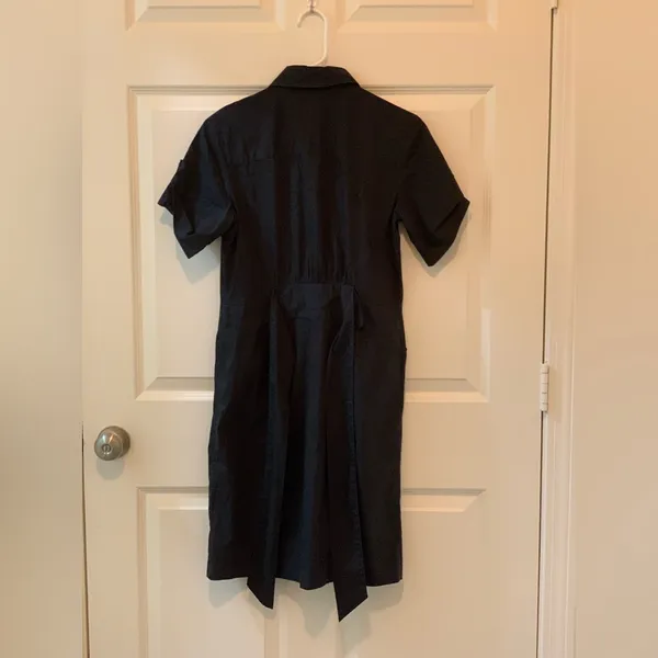 Banana Republic Black Button-Up Collared Shirt Dress. Size-4 - Image 3