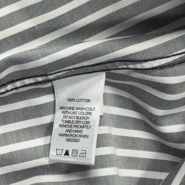 Foxcroft NYC Size 10 Non Iron Shirt Black White Striped Button Front Blouse - Image 6