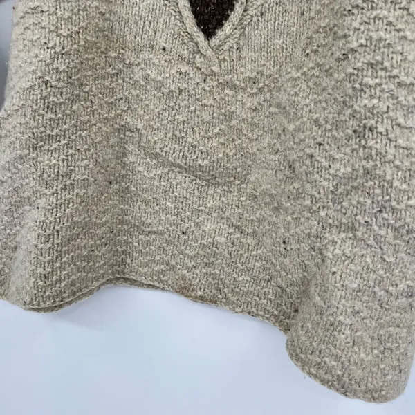 Vintage Carraig Donn Aran handknit Ireland Irish Wool cream Sweater size medium - Image 6