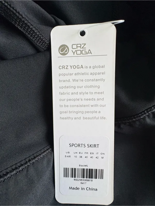 CRZ YOGA Black Asymmetrical Sports Skirt NWT S - Image 8