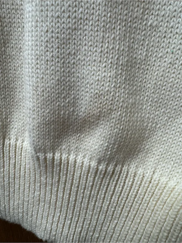 Lingua Franca Whoopsie Daisy Knit Pullover Crewneck Sweater Beige Small READ - Image 6