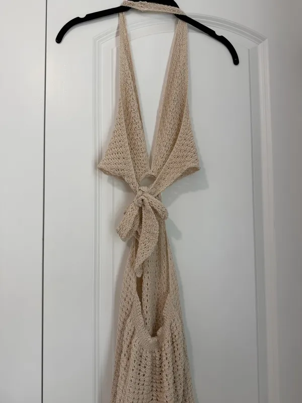 Tan knit swim cover up - Image 4