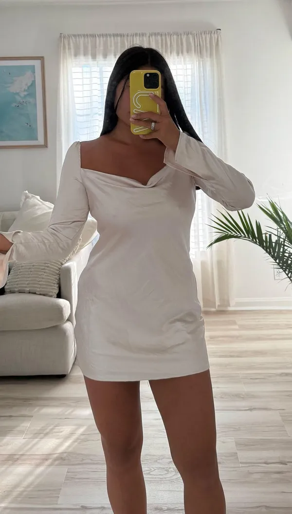 Princess Polly Champagne Mini Dress - Image 6