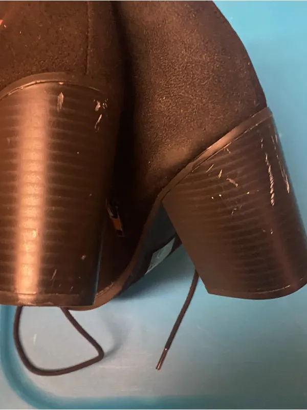Soda Size 7 Womens Black Lace Up Ankle Boots Booties 3” Scuffed Heels - Image 12