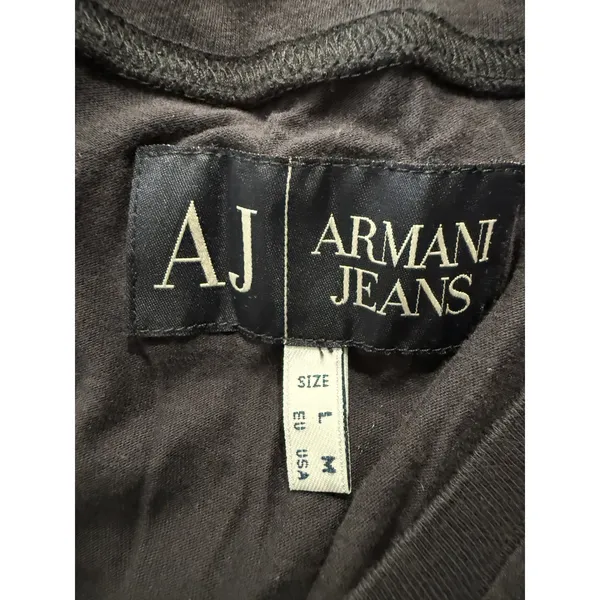 Armani Jeans AJ Men's Long Sleeve T‎ Shirt Anchor Crown Graphic Dark Gray Size m - Image 4