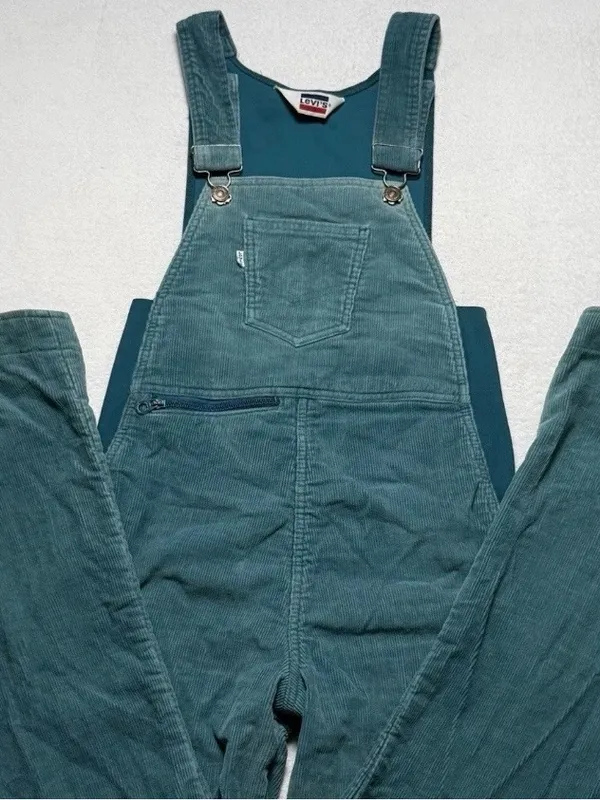 Vintage Levis ski overalls corduroy pants womens 12 - Image 12