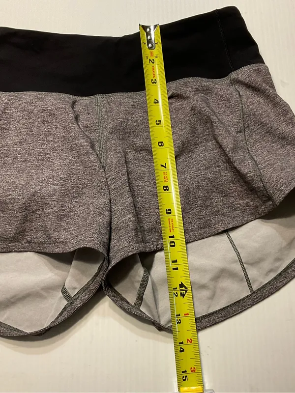 Lululemon Speed Up Short Long *4" Updated Fit Heather Lux Multi Gray Black Sz 4 - Image 5
