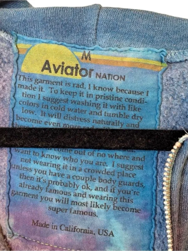 Aviator Nation ACL 2014 Austin City Limits Tie Dye Zip Hoodie Medium Rare - Image 3