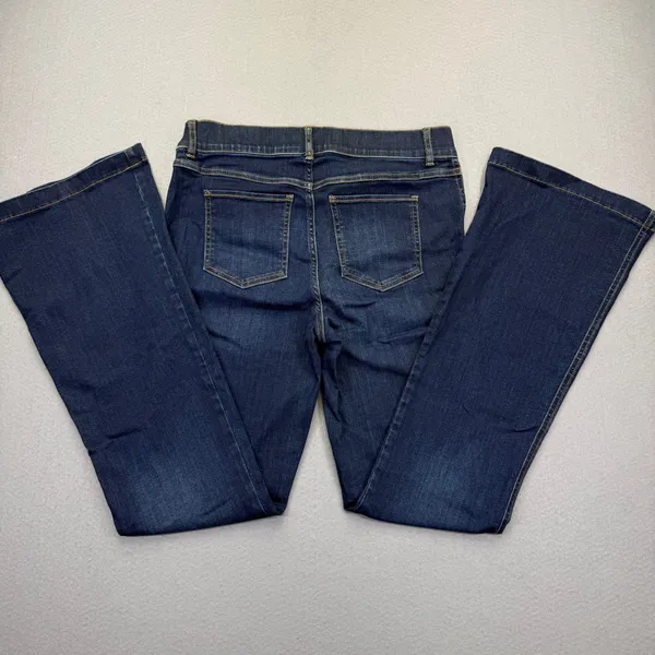 Spanx Womens Flare Jeans Dark Wash Blue Pull On Stretch Denim Size‎ Large L/G - Image 2