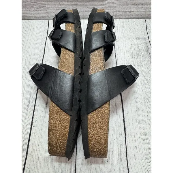 BIRKENSTOCK Franca Triple Strap Slide Sandals EU 42 Black - Image 8