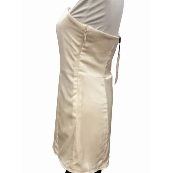 Oh Polly Ivory Satin Strapless A Line Mini‎ Dress Size 6 Cocktail Formal Bridle - Image 6