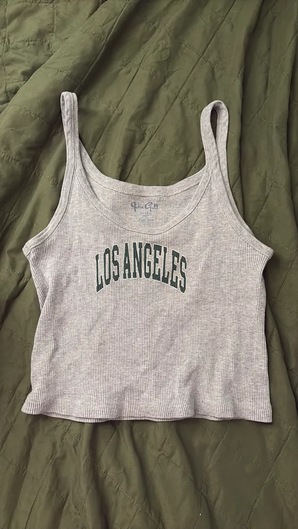 John Galt/Brandy Melville Grey LA Tank Top - Image 2