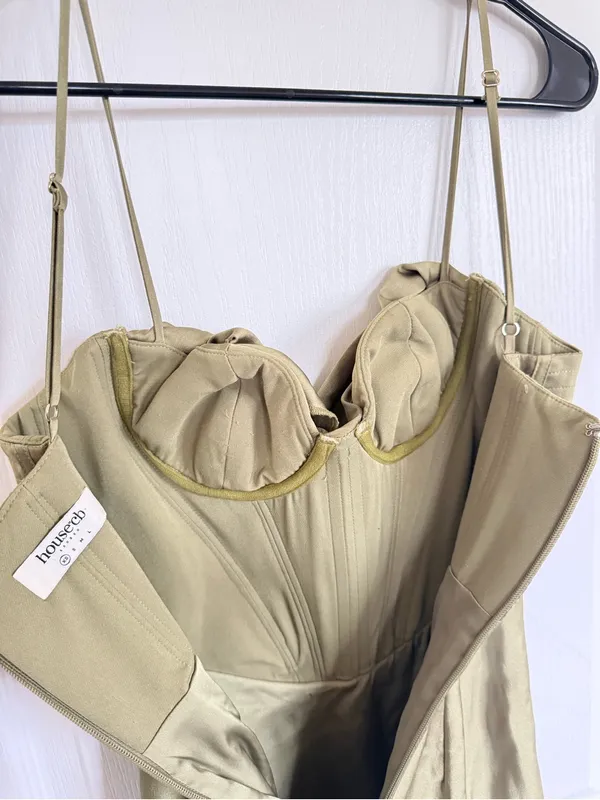 House of CB Myrna Mini Dress in Olive (ALTERED) - Image 6