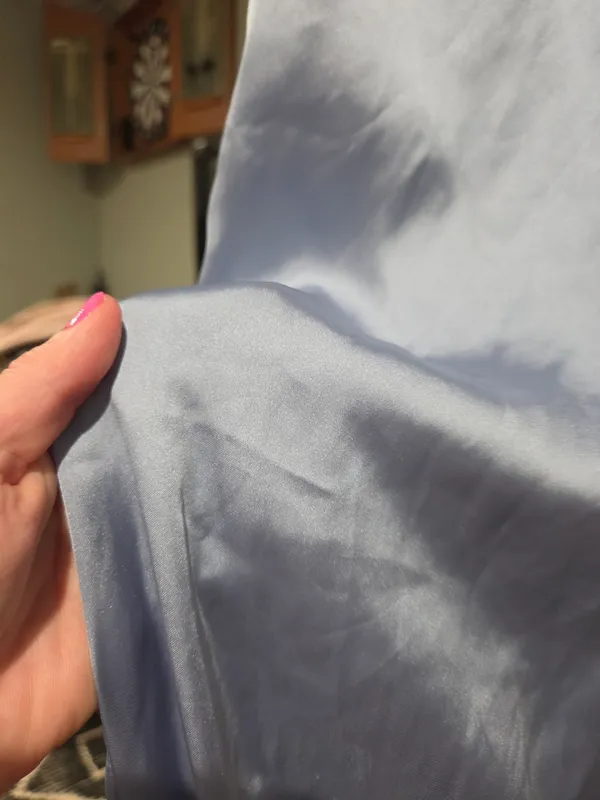 Zara Light Blue Satin Track Pants - Image 5