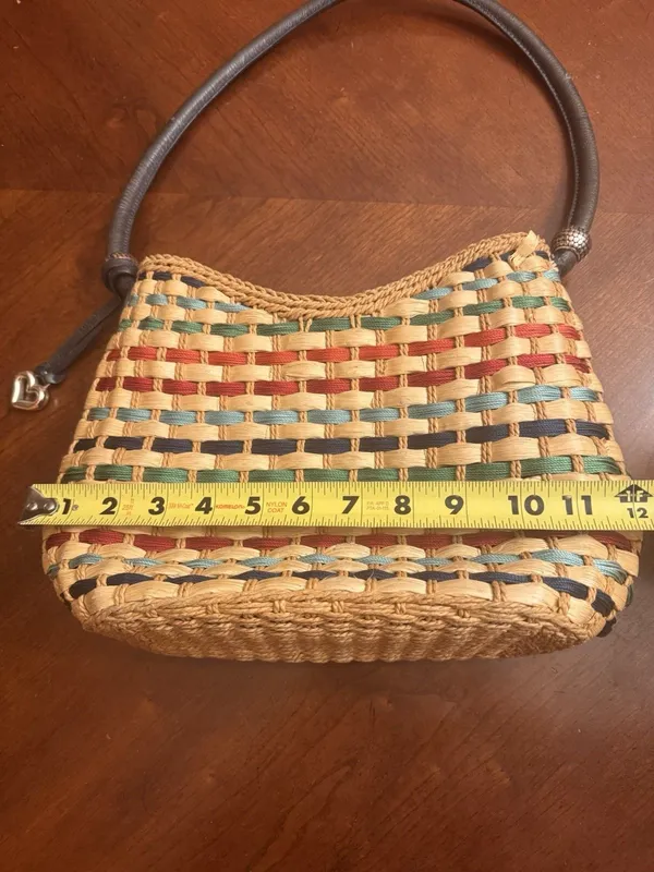 Brighton, Straw and Red Leather Shoulder Bag - Image 5