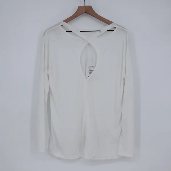 Gymshark Super Soft Cut Out Long Sleeve Top White Athletic Fitness Activewear‎ - Image 10