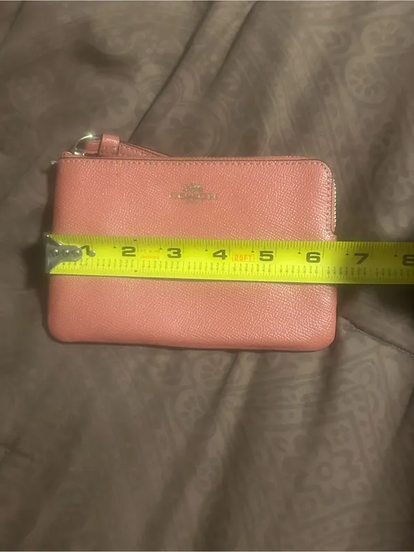 Coach  Pebbled Leather Wristlet with Gold Logo - Image 9